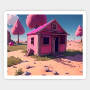 Pink House Sticker